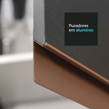 Armário de Cozinha Completa de Canto 402cm Preto Reims Madesa