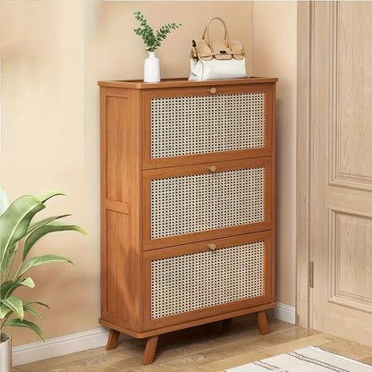 Armário de Sapatos de Bambu 3 Portas + 1 Ano de Garantia