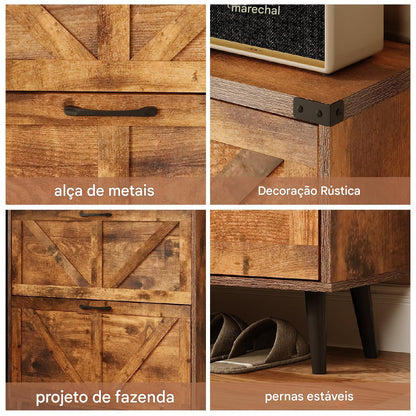 Armário de armazenamento de sapatos com 3 gavetas FILP para entrada + 1 Ano de Garantia