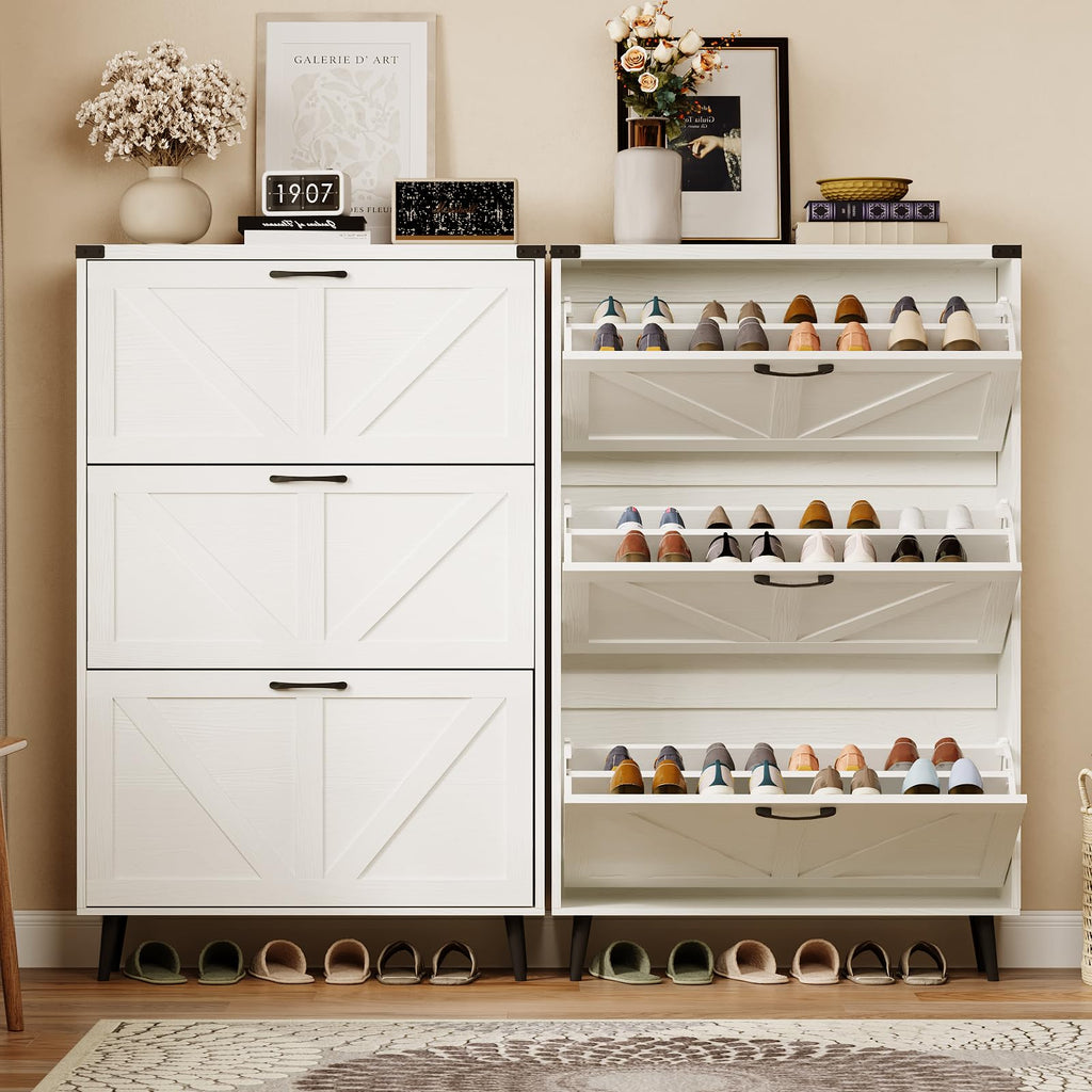 Armário de armazenamento de sapatos com 3 gavetas FILP para entrada + 1 Ano de Garantia